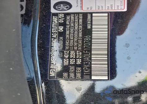 2020 Mercedes-Benz Slc 300 z USA, uszkodzony, nr VIN W1KPK3JA0LF170786